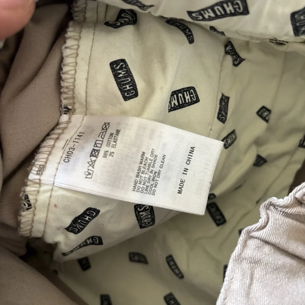 Chums Stretch Camping Short Belted Cargo Khaki Short Beige Men's Medium‎
